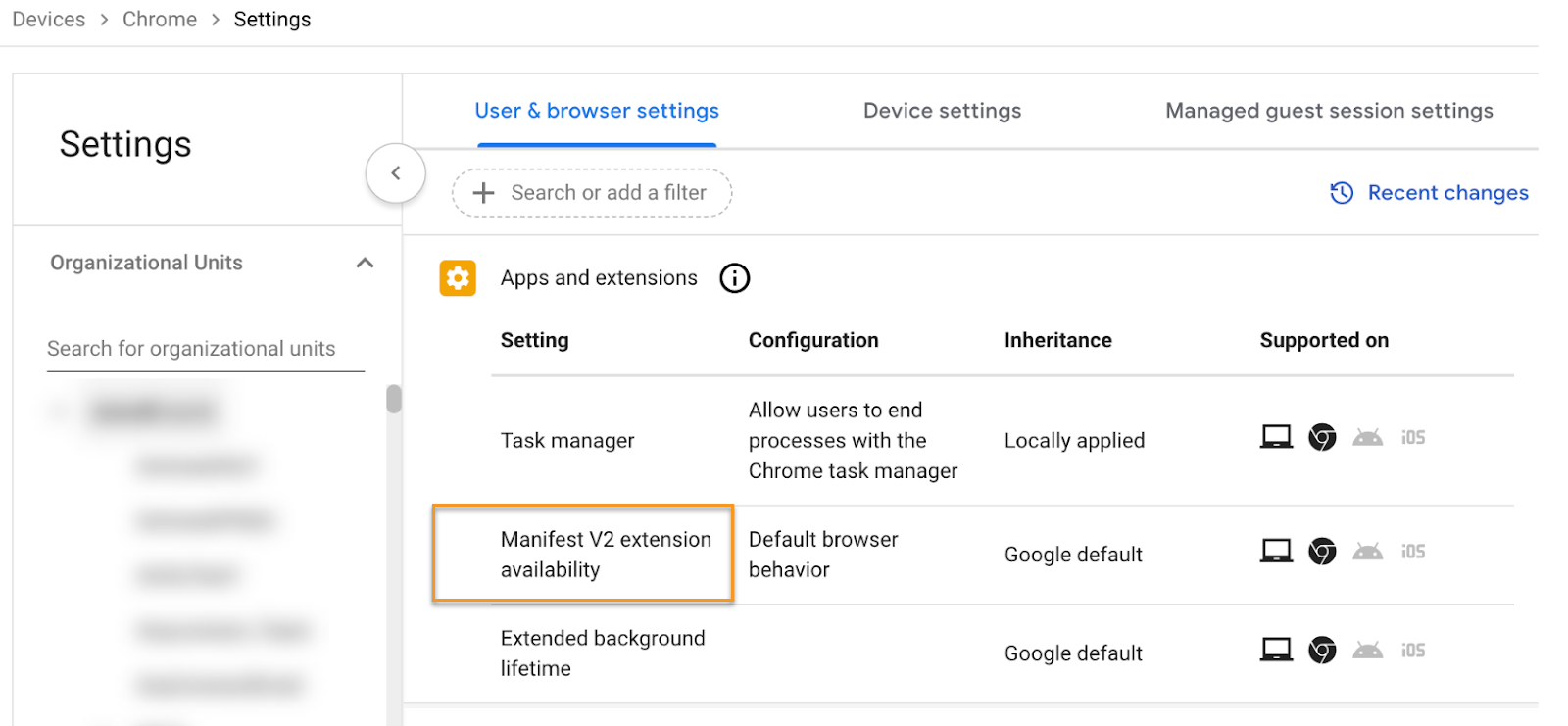 Select Manifest V2 extension availability in Google Admin.png