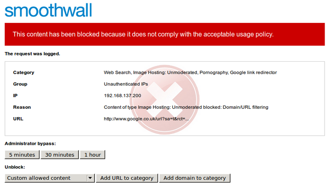 smoothwall unblock blocked classed